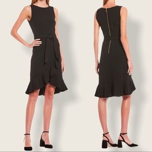 Calvin Klein Sleeveless Ruffled Tie Waist Dress 10